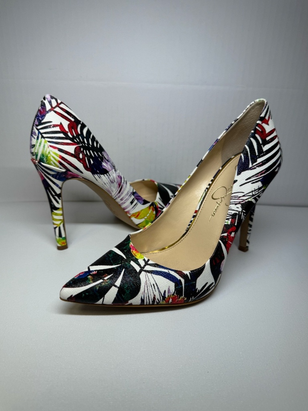 Jessica Simpson Cassani Tropical Floral Pointed Toe Pumps Heels Size 7